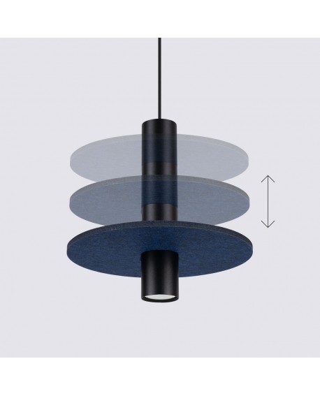 Lampa wisząca PELTA 1 czarna/granatowa