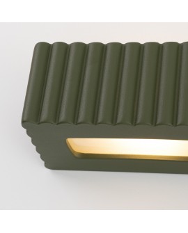 Kinkiet ceramiczny RIGATA zielony oliwkowy