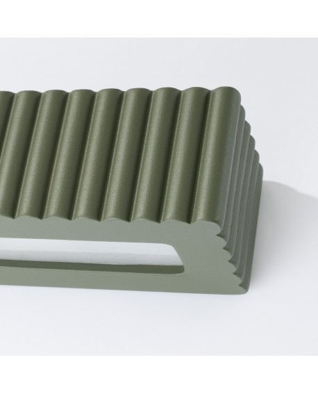 Kinkiet ceramiczny RIGATA zielony oliwkowy