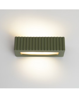 Kinkiet ceramiczny RIGATA zielony oliwkowy