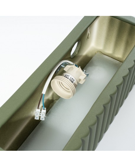 Kinkiet ceramiczny RIGATA zielony oliwkowy