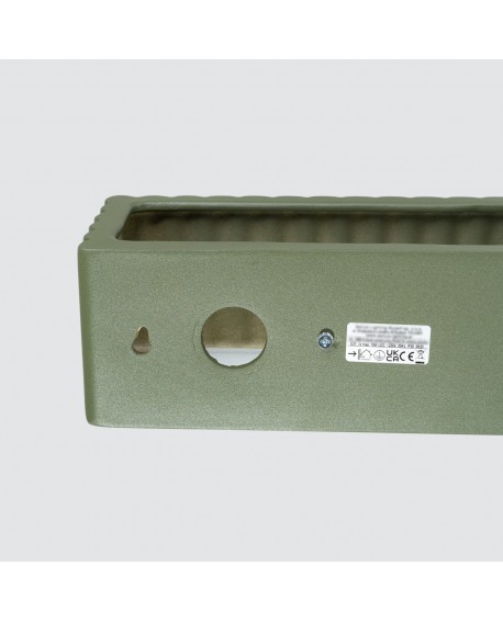 Kinkiet ceramiczny RIGATA zielony oliwkowy