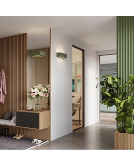 Kinkiet ceramiczny RIGATA zielony oliwkowy