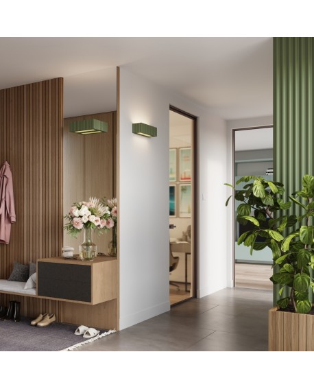 Kinkiet ceramiczny RIGATA zielony oliwkowy