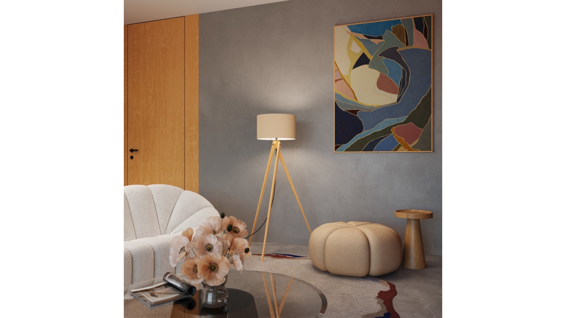 Lampa podłogowa NATT taupe