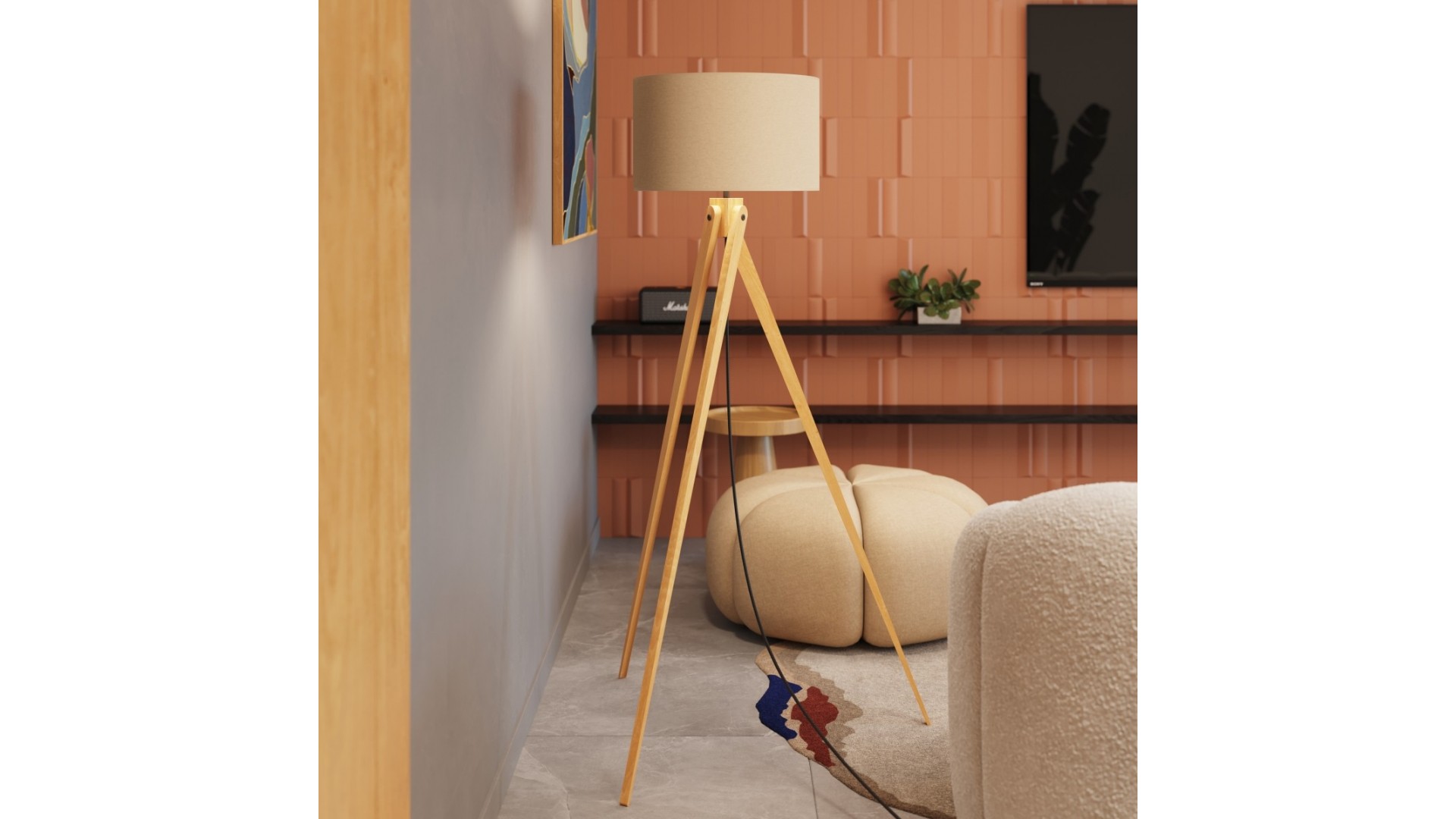 Lampa podłogowa NATT taupe