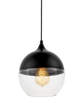 LAMPA WISZĄCA LOFT CZARNO-PRZEZROCZYSTA ALBION LUMINA DECO