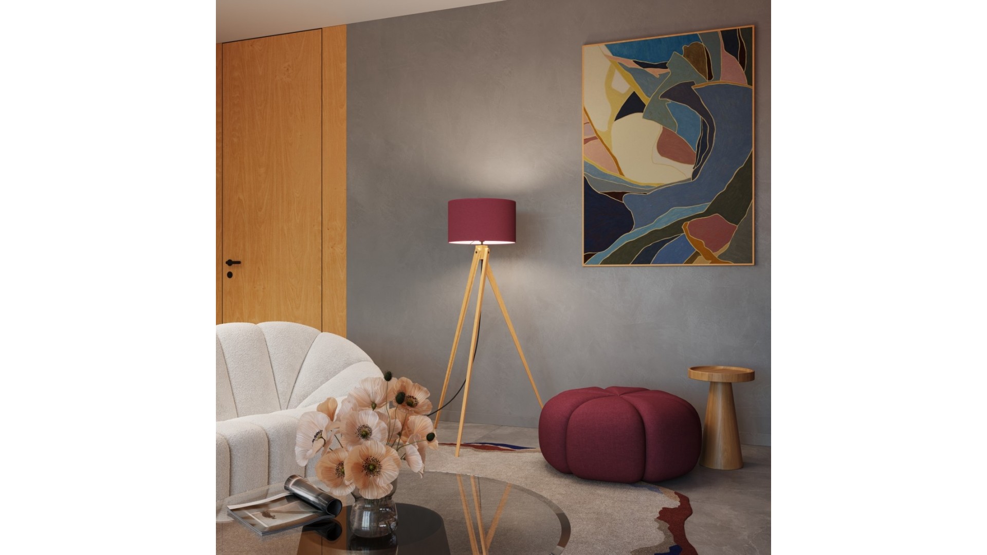 Lampa podłogowa NATT burgund