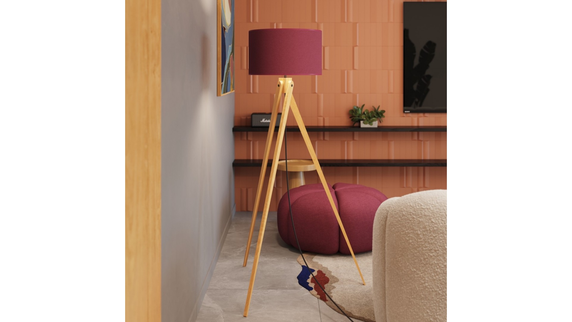 Lampa podłogowa NATT burgund