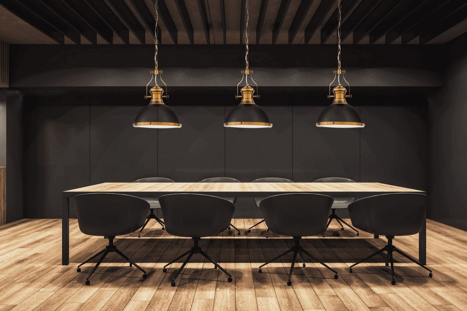 LAMPA WISZĄCA INDUSTRIALNA LOFT CZARNO-ZŁOTA SZCZOTKOWANA ETTORE LUMINA DECO
