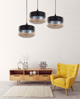 LAMPA WISZĄCA NOWOCZESNA LOFT CZARNA BARLET LUMINA DECO