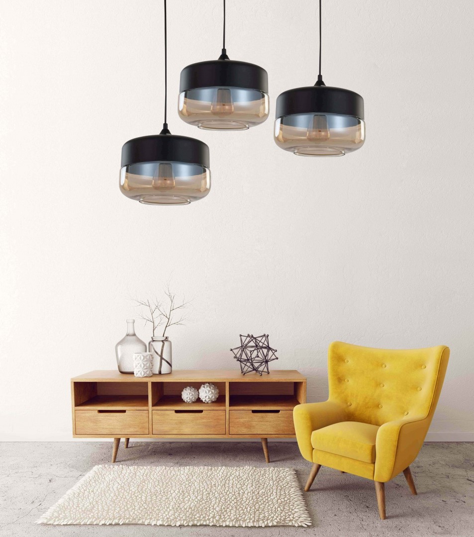 LAMPA WISZĄCA NOWOCZESNA LOFT CZARNA BARLET LUMINA DECO