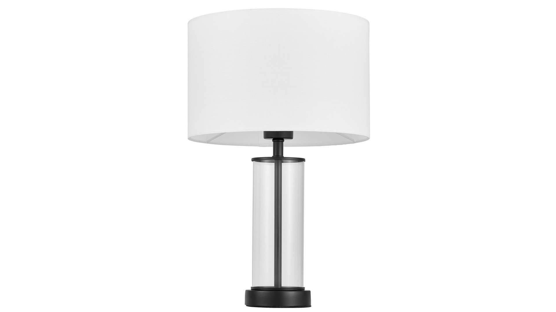 Nowoczesna lampa stołowa czarna z białym kloszem Lumina Deco Leona do sypialni