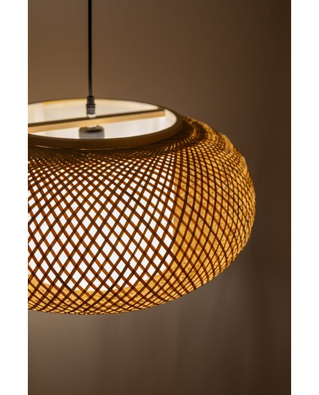 PLECIONA LAMPA WISZĄCA SUFITOWA BAMBUSOWA ŻYRANDOL W STYLU BOHO 50 CM