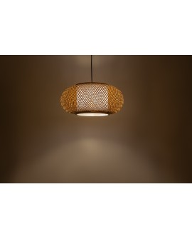 PLECIONA LAMPA WISZĄCA SUFITOWA BAMBUSOWA ŻYRANDOL W STYLU BOHO 50 CM