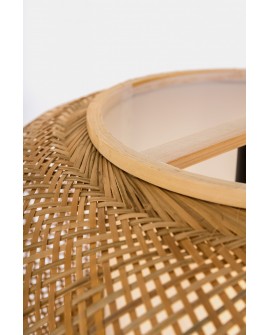 PLECIONA LAMPA WISZĄCA SUFITOWA BAMBUSOWA ŻYRANDOL W STYLU BOHO 50 CM