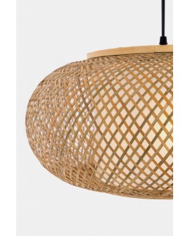 PLECIONA LAMPA WISZĄCA SUFITOWA BAMBUSOWA ŻYRANDOL W STYLU BOHO 50 CM
