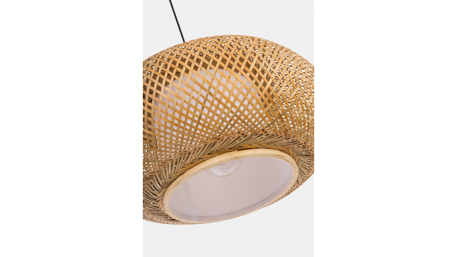 Naturalny bambusowy klosz lampy wiszącej o średnicy 50 cm do wnętrz boho