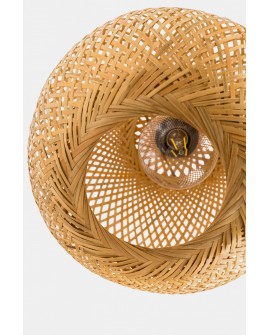 SUFITOWA LAMPA WISZĄCA BAMBUSOWA BOHO PLECIONY ŻYRANDOL DO SYPIALNI I SALONU 30 CM