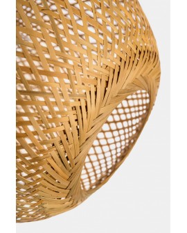 SUFITOWA LAMPA WISZĄCA BAMBUSOWA BOHO PLECIONY ŻYRANDOL DO SYPIALNI I SALONU 30 CM
