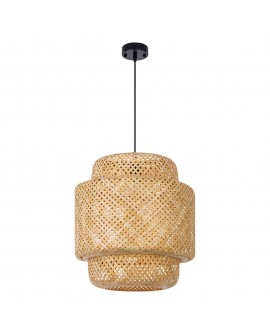 LAMPA WISZĄCA NATURALNA BAMBUSOWA ŻYRANDOL DO SALONU I SYPIALNI W STYLU BOHO 40 CM
