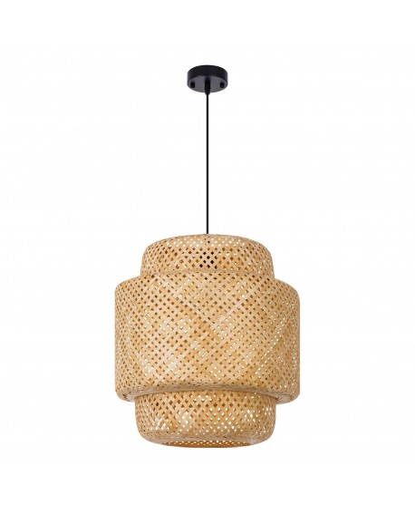 LAMPA WISZĄCA NATURALNA BAMBUSOWA ŻYRANDOL DO SALONU I SYPIALNI W STYLU BOHO 40 CM