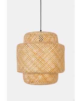 LAMPA WISZĄCA NATURALNA BAMBUSOWA ŻYRANDOL DO SALONU I SYPIALNI W STYLU BOHO 40 CM