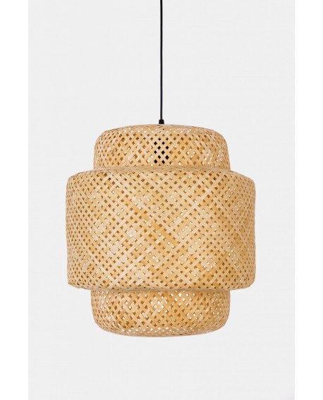 LAMPA WISZĄCA NATURALNA BAMBUSOWA ŻYRANDOL DO SALONU I SYPIALNI W STYLU BOHO 40 CM