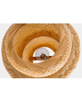 LAMPA WISZĄCA NATURALNA BAMBUSOWA ŻYRANDOL DO SALONU I SYPIALNI W STYLU BOHO 40 CM