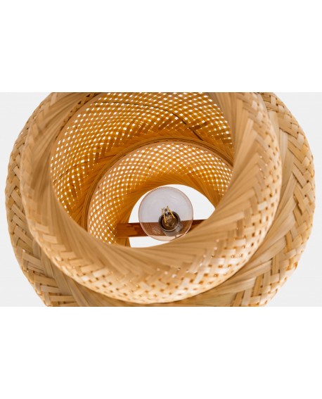 LAMPA WISZĄCA NATURALNA BAMBUSOWA ŻYRANDOL DO SALONU I SYPIALNI W STYLU BOHO 40 CM