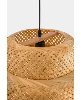 LAMPA WISZĄCA NATURALNA BAMBUSOWA ŻYRANDOL DO SALONU I SYPIALNI W STYLU BOHO 40 CM