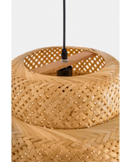 LAMPA WISZĄCA NATURALNA BAMBUSOWA ŻYRANDOL DO SALONU I SYPIALNI W STYLU BOHO 40 CM
