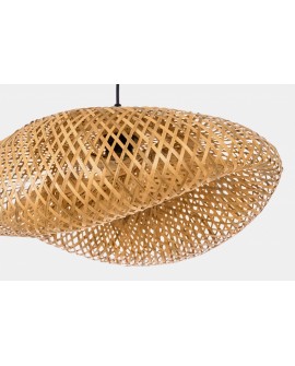 ŻYRANDOL PLECIONY BAMBUSOWY BOHO DUŻA LAMPA WISZĄCA DO SALONU I JADALNI 50 CM
