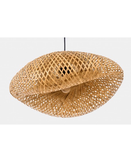 ŻYRANDOL PLECIONY BAMBUSOWY BOHO DUŻA LAMPA WISZĄCA DO SALONU I JADALNI 50 CM