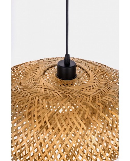 ŻYRANDOL PLECIONY BAMBUSOWY BOHO DUŻA LAMPA WISZĄCA DO SALONU I JADALNI 50 CM