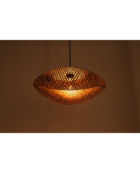 ŻYRANDOL PLECIONY BAMBUSOWY BOHO DUŻA LAMPA WISZĄCA DO SALONU I JADALNI 50 CM
