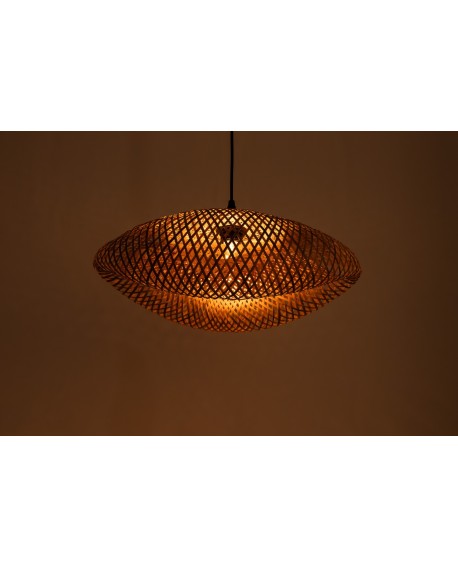 ŻYRANDOL PLECIONY BAMBUSOWY BOHO DUŻA LAMPA WISZĄCA DO SALONU I JADALNI 50 CM