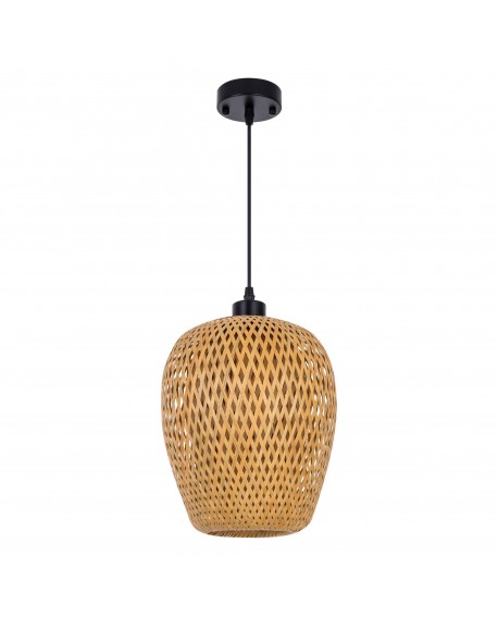 LAMPA WISZĄCA SUFITOWA BAMBUSOWA PLECIONY ŻYRANDOL DO SALONU BOHO 24 CM
