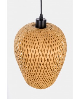 LAMPA WISZĄCA SUFITOWA BAMBUSOWA PLECIONY ŻYRANDOL DO SALONU BOHO 24 CM