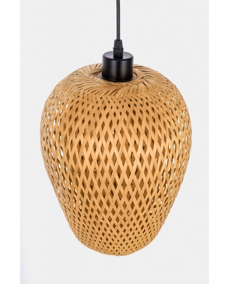 LAMPA WISZĄCA SUFITOWA BAMBUSOWA PLECIONY ŻYRANDOL DO SALONU BOHO 24 CM