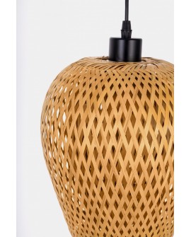 LAMPA WISZĄCA SUFITOWA BAMBUSOWA PLECIONY ŻYRANDOL DO SALONU BOHO 24 CM
