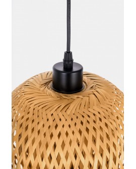 LAMPA WISZĄCA SUFITOWA BAMBUSOWA PLECIONY ŻYRANDOL DO SALONU BOHO 24 CM