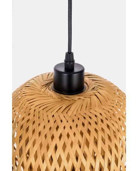 LAMPA WISZĄCA SUFITOWA BAMBUSOWA PLECIONY ŻYRANDOL DO SALONU BOHO 24 CM