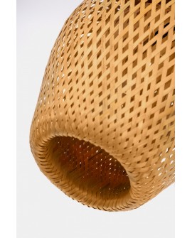 LAMPA WISZĄCA SUFITOWA BAMBUSOWA PLECIONY ŻYRANDOL DO SALONU BOHO 24 CM