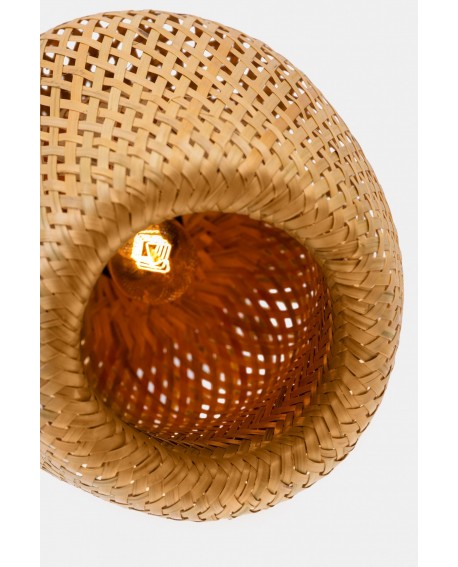 LAMPA WISZĄCA SUFITOWA BAMBUSOWA PLECIONY ŻYRANDOL DO SALONU BOHO 24 CM