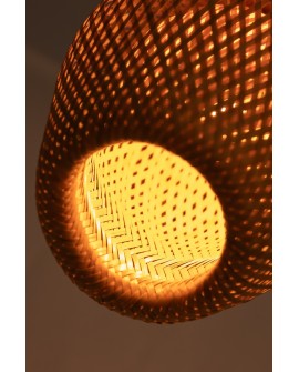 LAMPA WISZĄCA SUFITOWA BAMBUSOWA PLECIONY ŻYRANDOL DO SALONU BOHO 24 CM