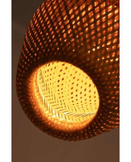 LAMPA WISZĄCA SUFITOWA BAMBUSOWA PLECIONY ŻYRANDOL DO SALONU BOHO 24 CM