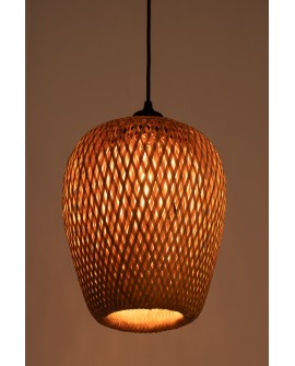 LAMPA WISZĄCA SUFITOWA BAMBUSOWA PLECIONY ŻYRANDOL DO SALONU BOHO 24 CM