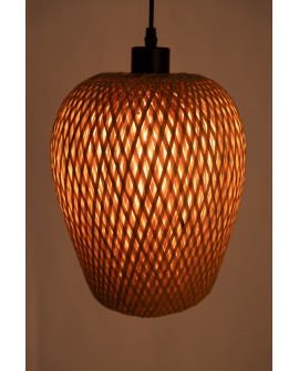 LAMPA WISZĄCA SUFITOWA BAMBUSOWA PLECIONY ŻYRANDOL DO SALONU BOHO 24 CM