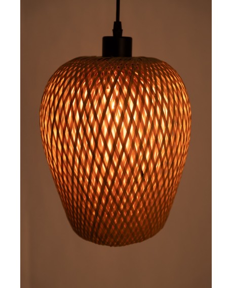 LAMPA WISZĄCA SUFITOWA BAMBUSOWA PLECIONY ŻYRANDOL DO SALONU BOHO 24 CM